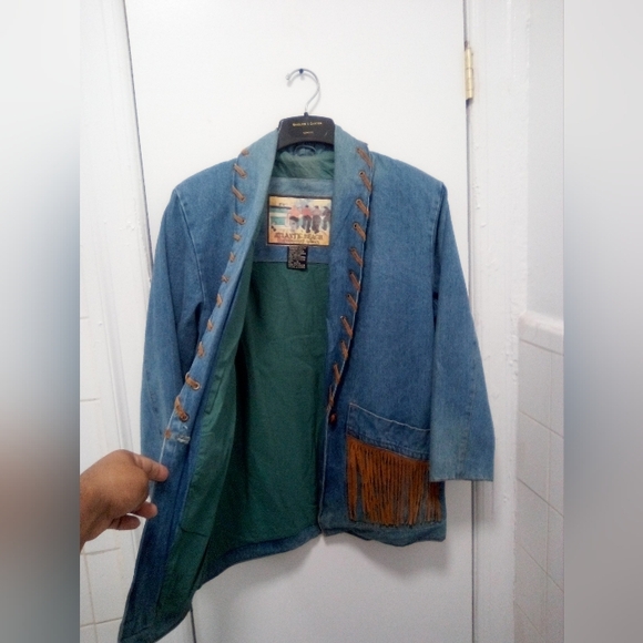 Vintage Atlantic Beach Leather Coat Works Fridge Jacket & Skirt Sz 10 - Picture 5 of 12